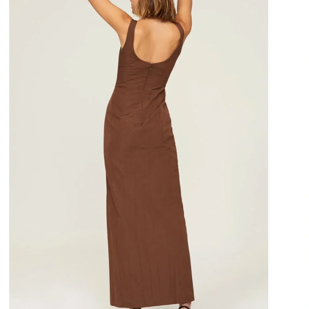 Staud Portrait Gown Sz0 Brown - Picture 5 of 5